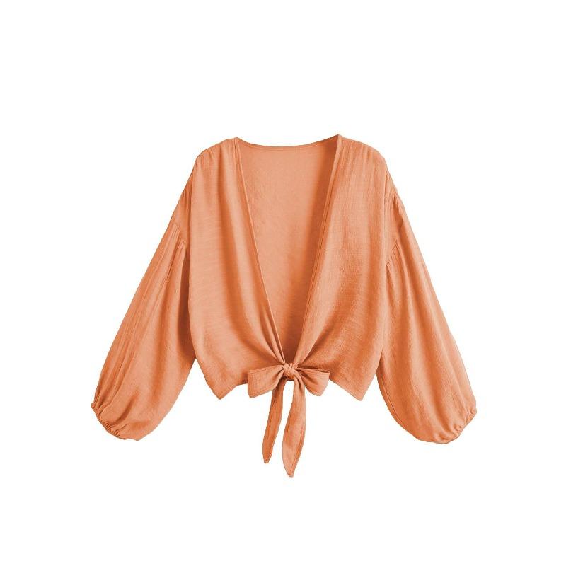 

Beach Blouse Solid Color Bikini Beach Shirt Women XL