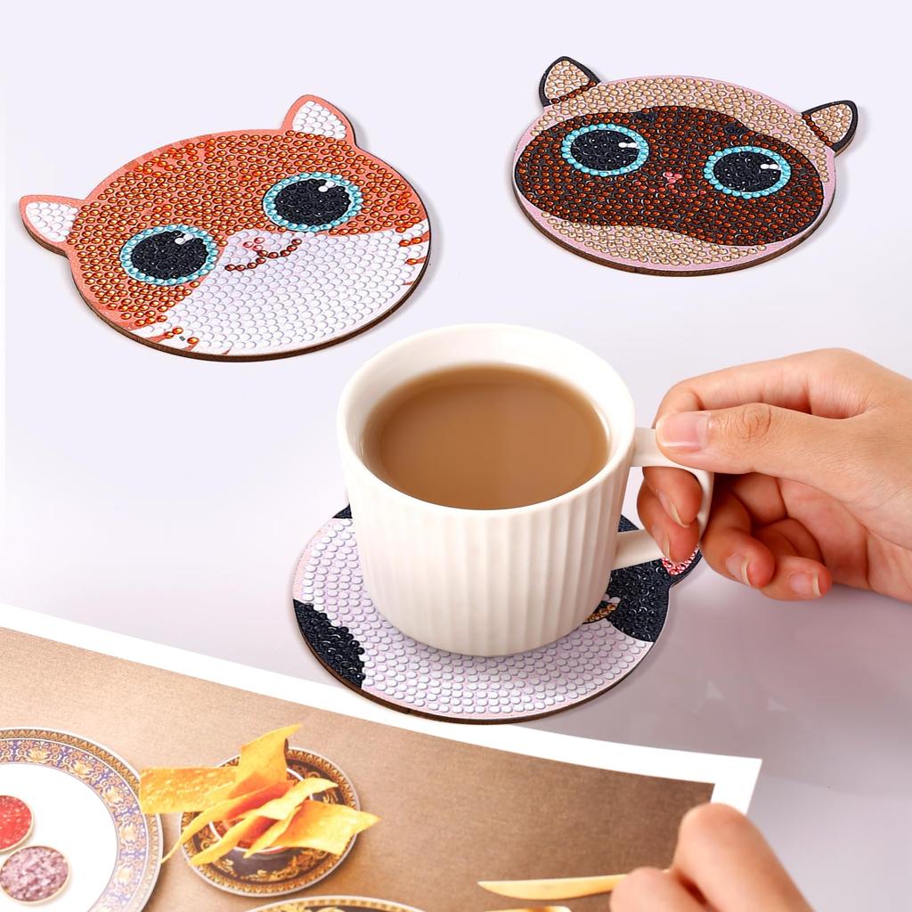 Fantasyon Diamond Cat Bead Art DIY Diamond Painting Kit with 5D Diamond Painting Diamond Bead Painting Craft Kit for and Popular Handmade Art Craft