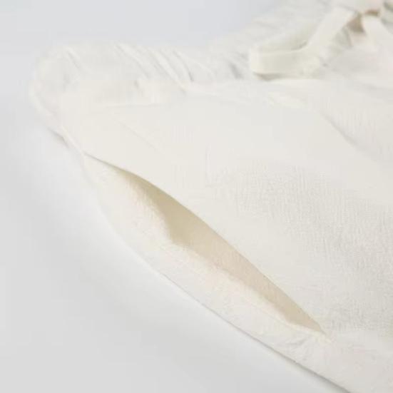 Women Harem Pants Elastic Waist Adjustable Drawstring Wide Leg Trousers with Pockets Solid Color Casual Lounge Pants