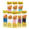 Vibrant Nylon Bristle Paint Brush Set with Durable Plastic Handles - Perfect for Oil, Watercolor, and Gouache Artworks - Multicolor Selection