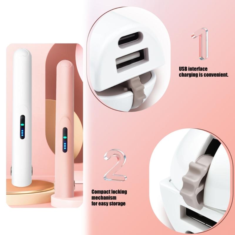 Portable Hair Styling Iron with Rapid Heating Technology Curling and Straightening for Various Hair Types ABS Texture