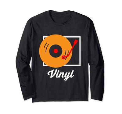Βινυλίου Ρετρό Πικάπ Μακρυμάνικο T-Shirt