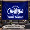 Chelsea FC Personalized Tapestry Support Custom Name, Wall Art Home Decoration