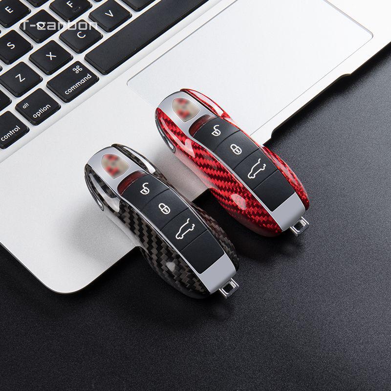 Porsche Carbon Fiber Leichte Schlüsselhülle für Cayenne, Panamera, Macan, 911 - Ersatzhülle mit Schnallenverschluss