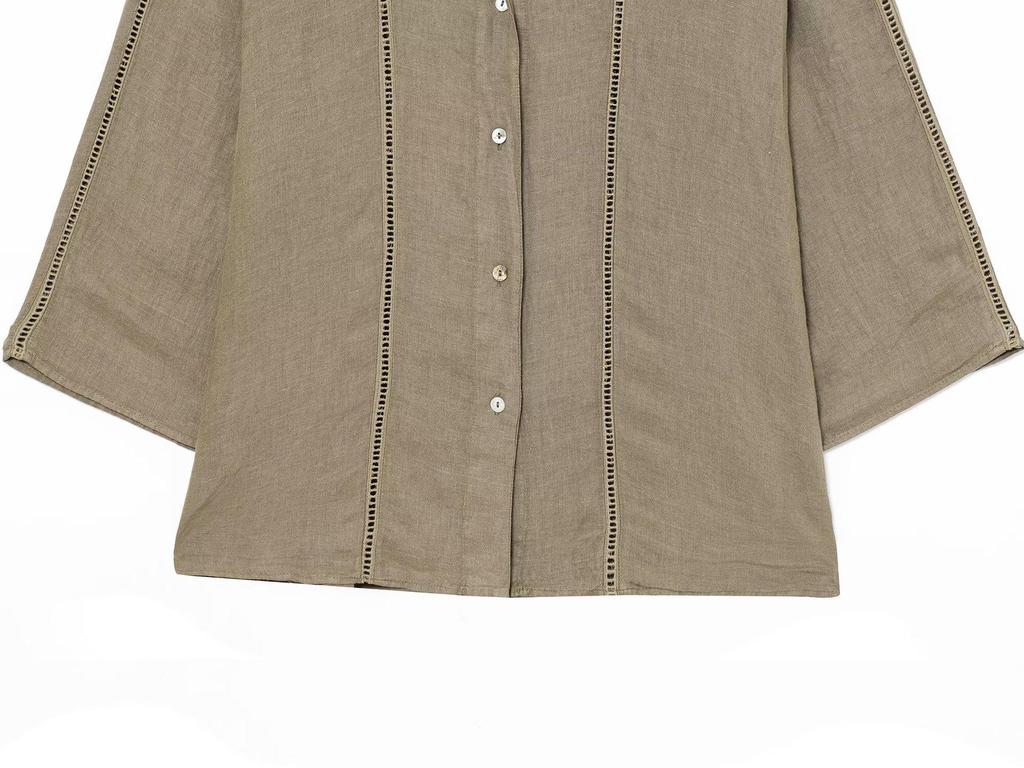 Spring 2025 Women's Linen V-Neck Long Sleeve Shirt & Wide-Leg Pants Casual Set