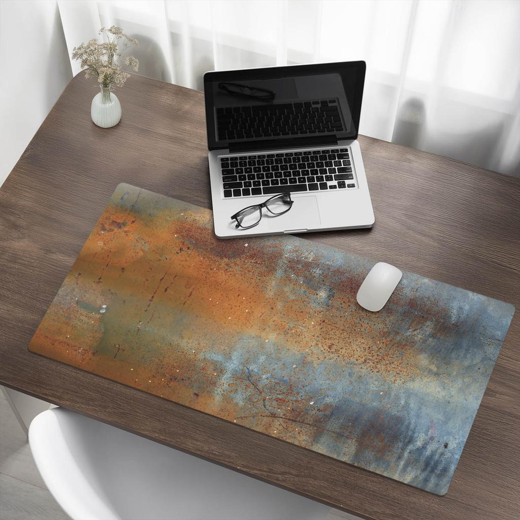 Wytrzymała Mata Pod Sprzęt Dla Graczy Rdza I Tekstura Metalu 100X50 Cm