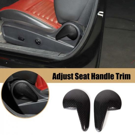 Carbon Fiber Seat Adjust Handle Switch Cover Trim For Dodge Challenger 2010-22