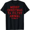 Home Alone Merry Christmas Ya Filthy Animal Text Stack T-Shirt
