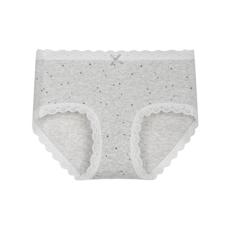 Women Mid Waist Antibacterial Full Cotton Crotch Breathable Seamless Triangle Underwear