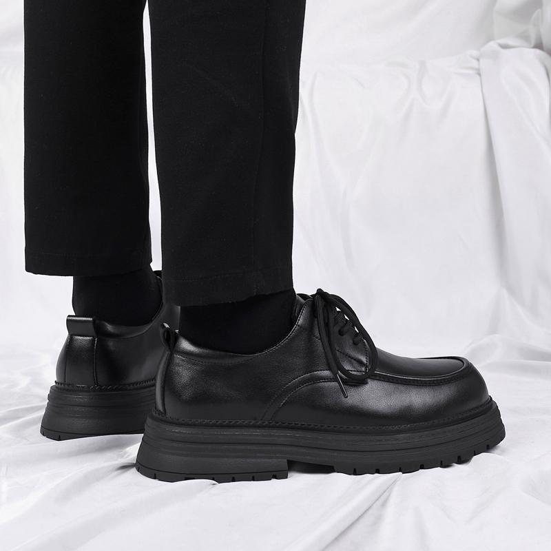 Fashion Business Thick Soled Men's Shoes Fashionable Classic Design Style Wedding Outdoor Trendy Party Daily Office Black Shoes New