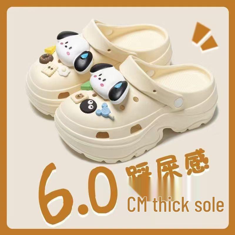 EVA Women's Height-Boosting Summer Clogs - Thick-Soled Beach Sandals for Petite Outdoor Use.