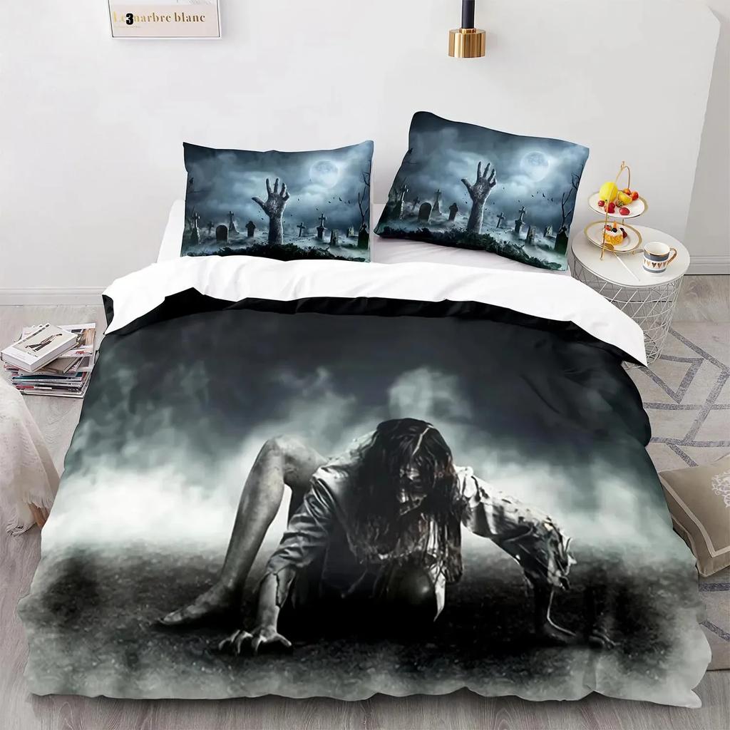 The Living Dead Bedding Set Single Twin Full Queen King Size Zombie Bed Set Aldult Kid Bedroom Duvetcover Sets 3D Anime 016