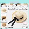 Summer Women Wide Brim Sun Hat With Bow Tie And Asymmetric Design For Beach And Vacation