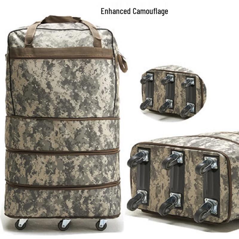 Складная дорожная сумка на колесиках в клетку