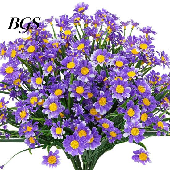 Artificial Flower UV-resistant Easy Care Long Stem Greenery Shrub Plant Faux Cemetery Farmhouse Decor Chrysanthemum