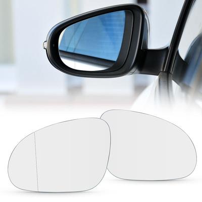 Left Right Side Mirror Glass With Heated Black Plate For VOLKSWAGEN GOLF MK5 2004 2005 2006 2007 2008 Car Accessories Replace