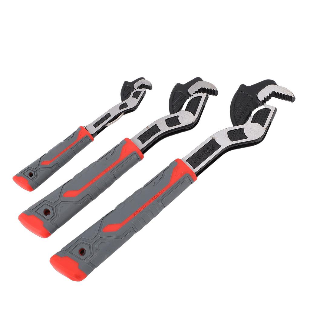 3 Pcs Pipe Wrench Set 6 8 10 Inch Self Locking Plumbing Wrench for 9 32in to 1 3 8in Pipes Screws Nuts