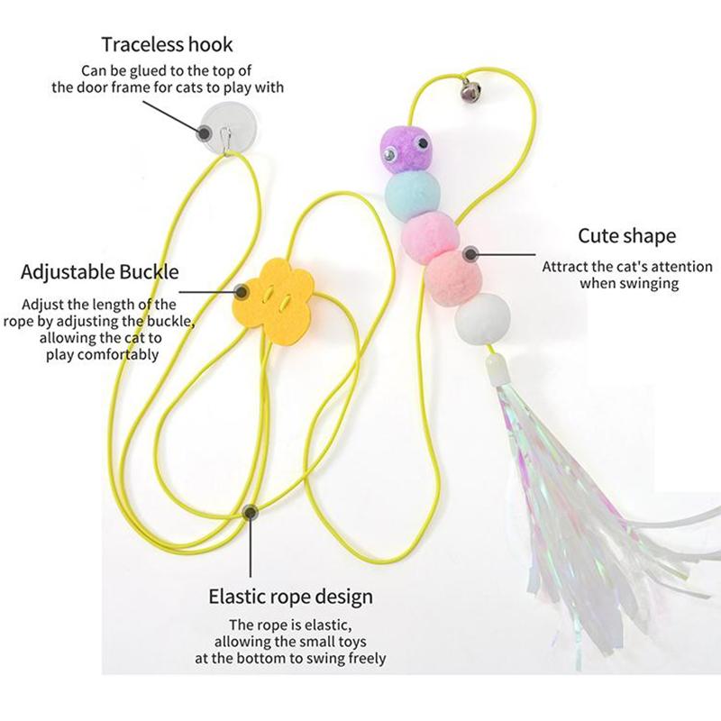 Interactive Cat Toy Hanging Simulation Cat Toy Funny Self-hey Interactive Toy for Kitten Playing Teaser Wand Toy Cat Supplies
