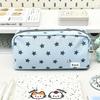 Starry Dot Cat Pencil Case With Fabric Material For Students And Girls
