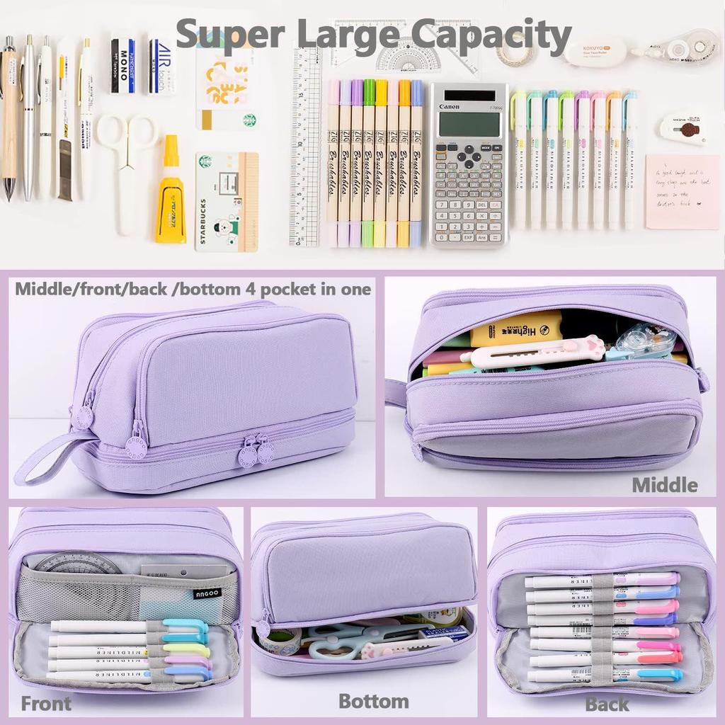Dual-Compartment Large Capacity Student Pencil Case