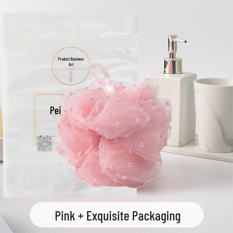 Xiaohongshu Super Soft Lace Bath Sponge - Large, Non-Shedding, Lathering Scrub Ball for Shower