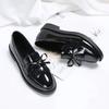 Women's Shoes Patent Women Loafers British Tassel Casual Flat Shoes Bowknot Shoe Comfortable Zapatos