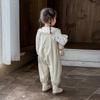 Korean-Style Long Sleeve Overalls Set for Newborns & Toddlers - Unisex, Super Cute 2026 Design