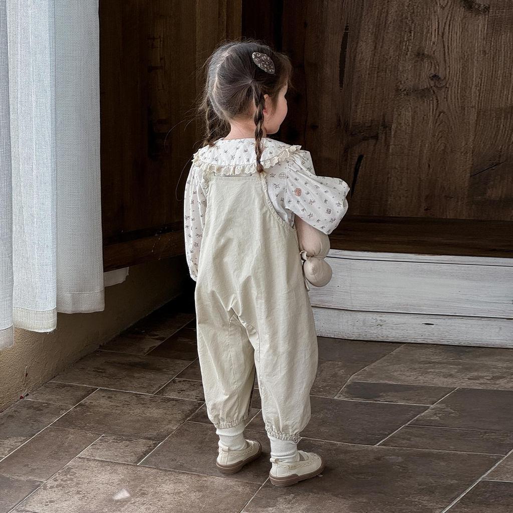 Korean-Style Long Sleeve Overalls Set for Newborns & Toddlers - Unisex, Super Cute 2026 Design