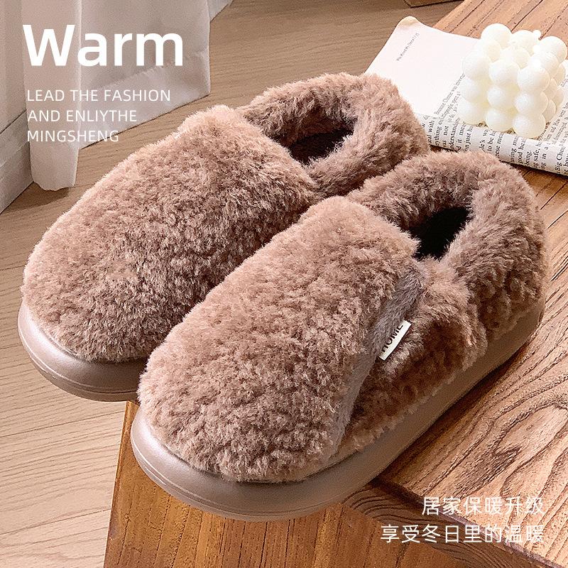 Winter neu Spitze Schleife Samt verdickt warm Baumwolle Hausschuh Baumwollpantoffeln