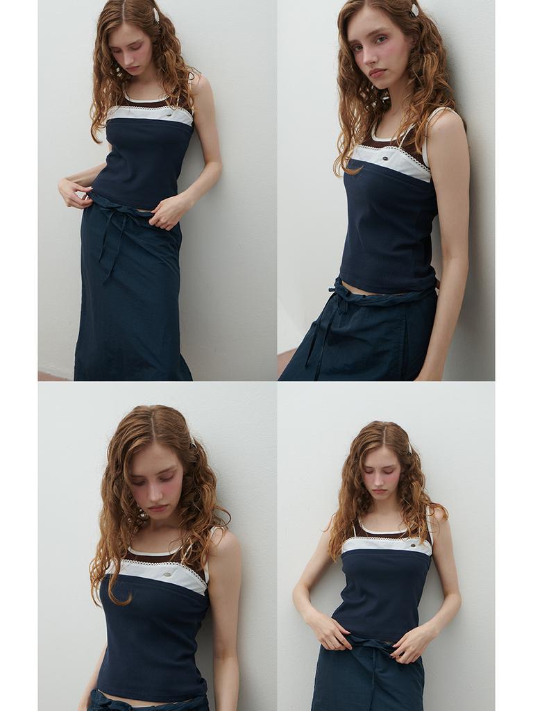 HHIPS Layered Moana Sleeveless Top (Navy)