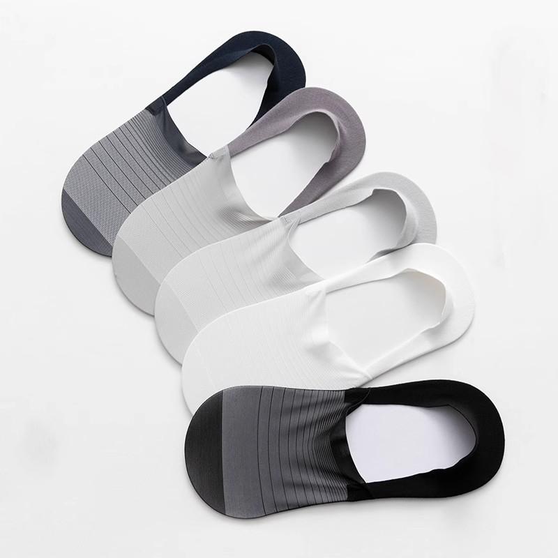 Ponožky No Show pro muže a ženy Neviditelné Ponožky z Ledového Hedvábí Prodyšné Tenké Nízké Ponožky Protiskluzové Ponožky ke Balerínám Lodním Botám Teniskám