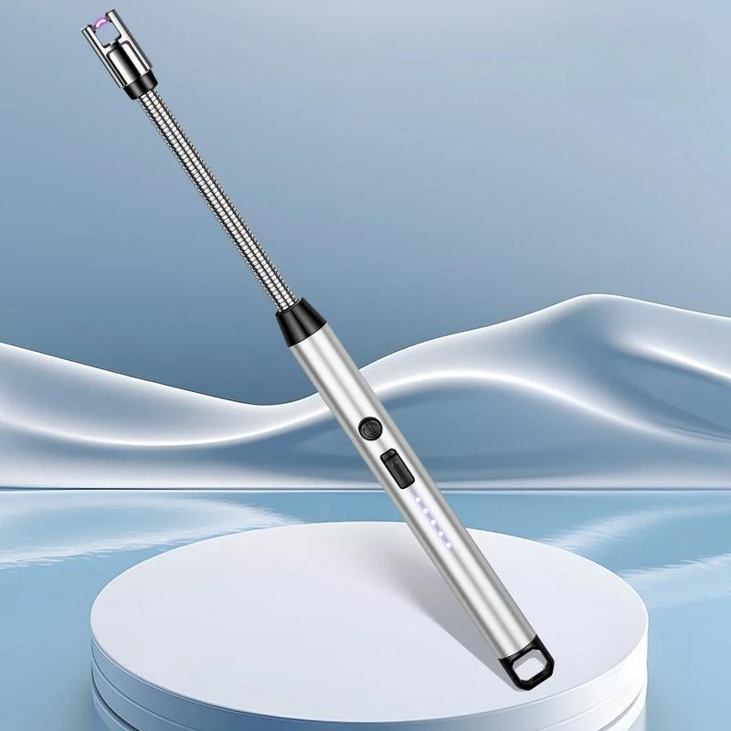 360° Use Long Hose Electric Pulse Plasma USB Arc Lighter Home Candle Kitchen Gas Stove Windproof Flameless Safety Ignition Gun