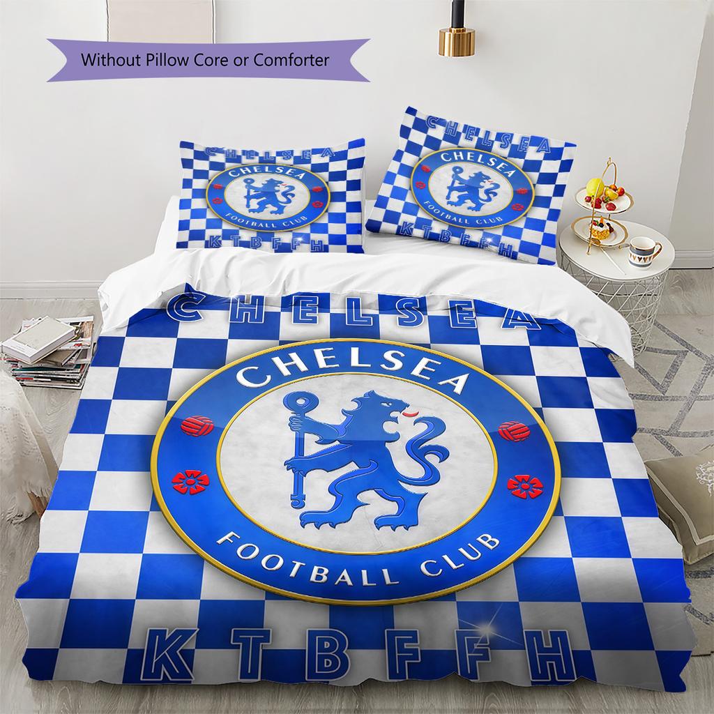 Chelsea logo Pattern Bedding Quilt Set Quilt Cover Pillowcase Home Decoration Birthday Gift (1 * duvet cover + 2 * pillowcase, without core)