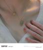 Hetian Jade Necklace: 2025 Women's Jade Pendant Choker with Peace Buckle Clavicle Chain In New Chinese Style