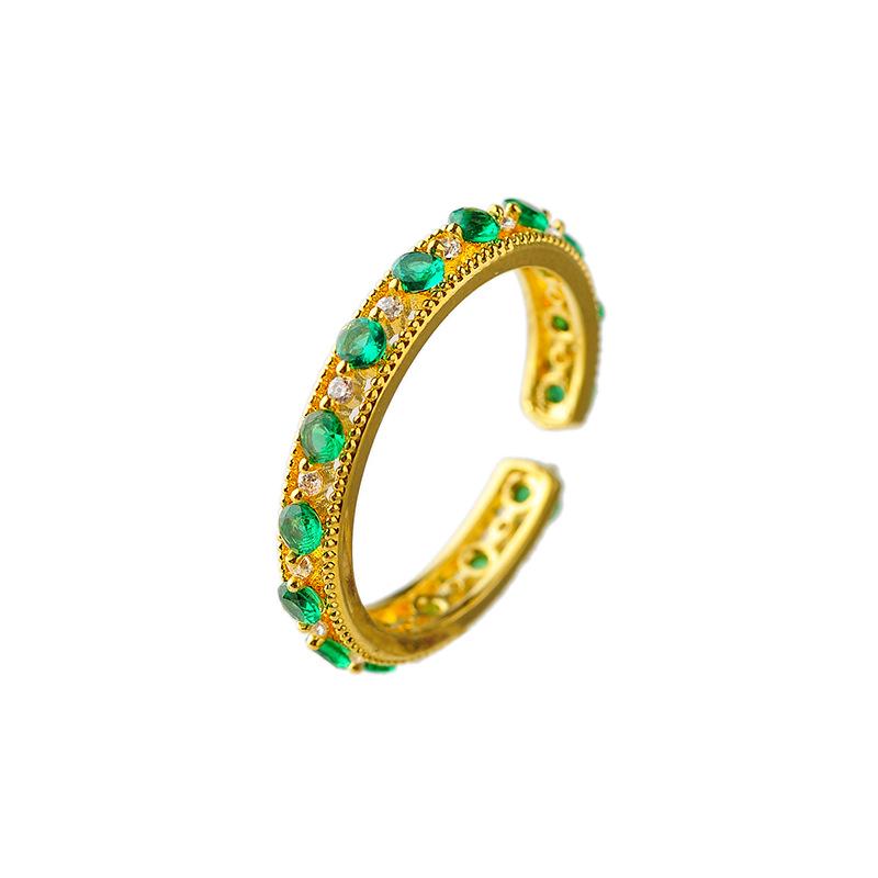 Emerald Zircon Diamond Retro Korean Fashion Ring