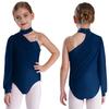 Kids Girls Ballet Jersey Dance Leotards Gymnastics Acrobatics Figure Skating Performance Costume Ruched Mesh Overlay Bodysuit
