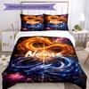 Ensemble de literie Dragon avec nom personnalisé 3 pièces Housse de couette Fermeture Comprend 1 housse de couette et 2 taies d'oreiller, Doux et confortable pour toutes les saisons.