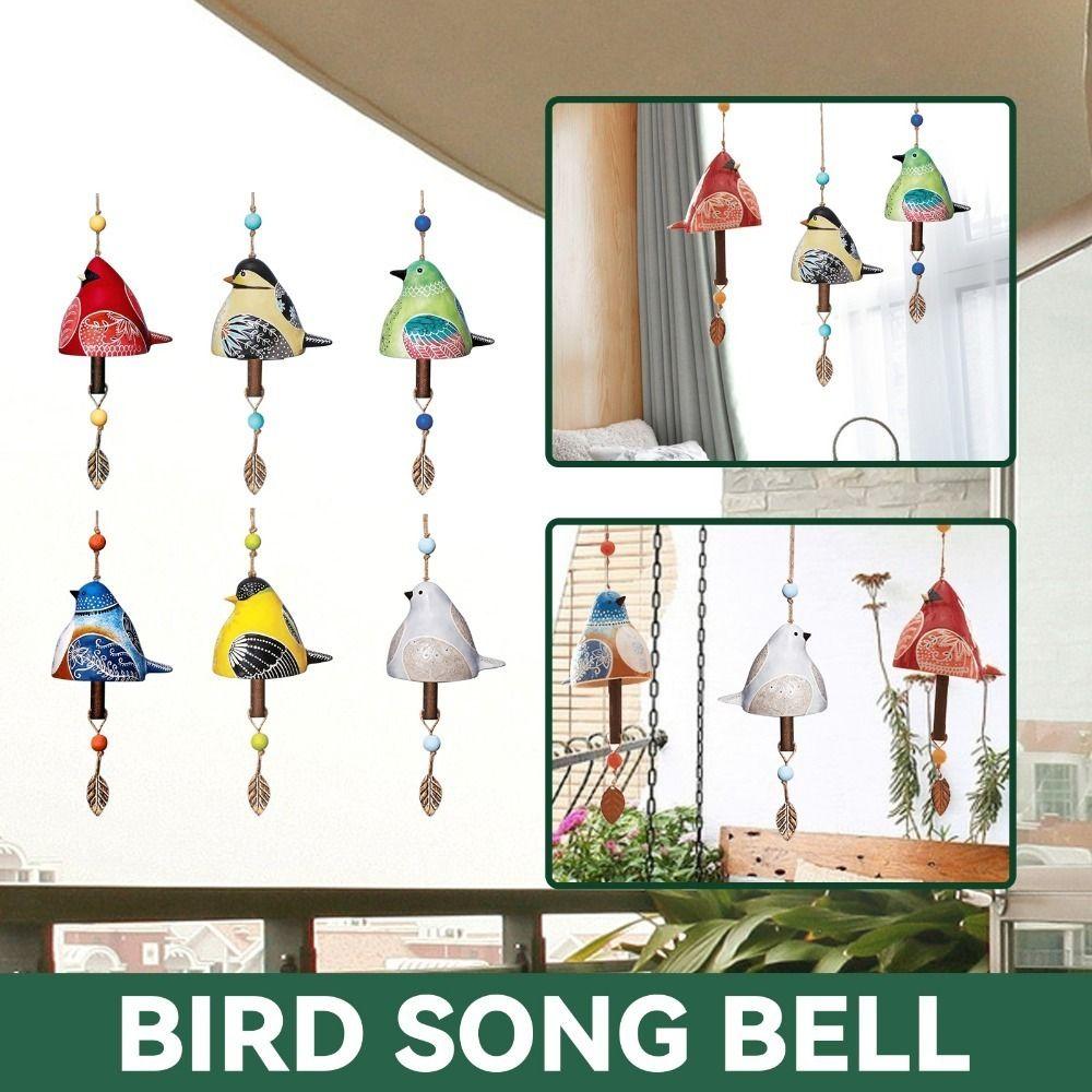 Exquisite Painted Bird Song Bell Hand Painted Hanging Ornaments Wind Chime  Door Decoration