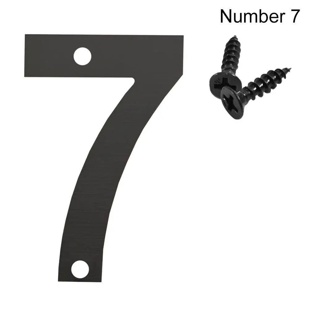 Fashion Stainless Steel Door Label with Screw Durable Black 0 To 9 Numeral Tag Number Plate Sign For Home Mailbox Hotel Address