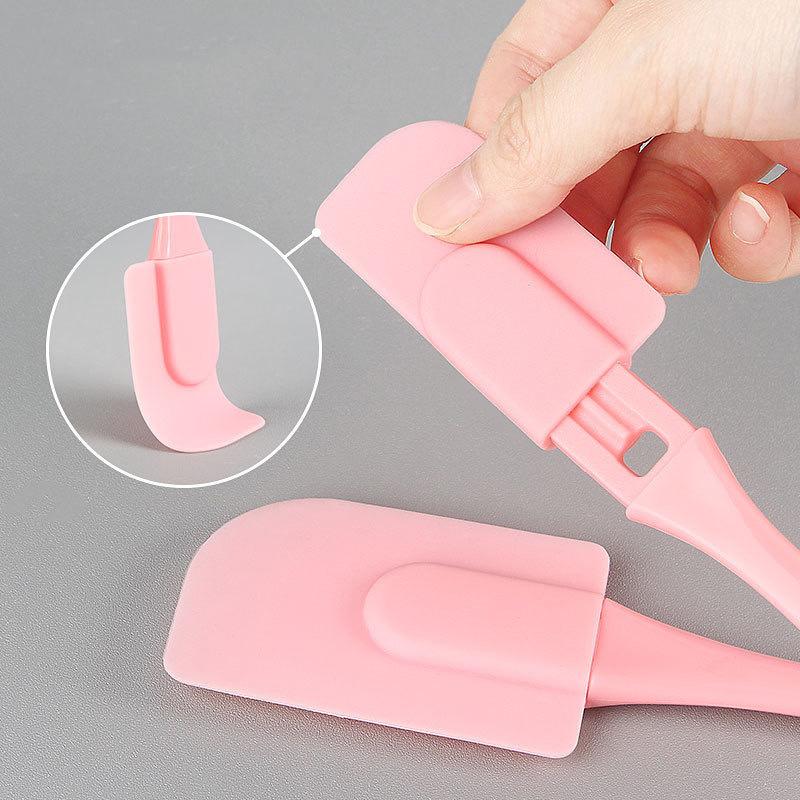 3Pcs Silicone Cream Scraper Set Nonstick Bread Cake Butter Spatula Mixer Oil Brush Removable Cake Spatula Kitchen Baking Tool