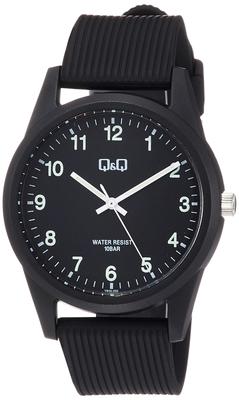 Cue Cue Analog 10 ATM Water Urethane Black & VS40-002 Wristwatch, Resistant, Strap,