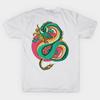 Men Black Print T-shirt China Dragon No-Cut Transfer Paper Print Cotton Tshirt