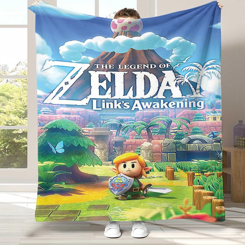 Retro Z-Zelda Cartoon Link Games Flannel Blanket,Ultra Soft Warm Plush Throw for Home Bedroom Bed Sofa Cover Camping Picnic kid