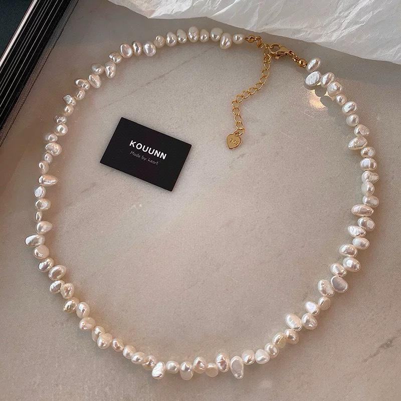 

French Irregular Natural Freshwater Pearl Necklace Women s Short Niche Design Light Luxury Clavicle Chain 2026 45CM