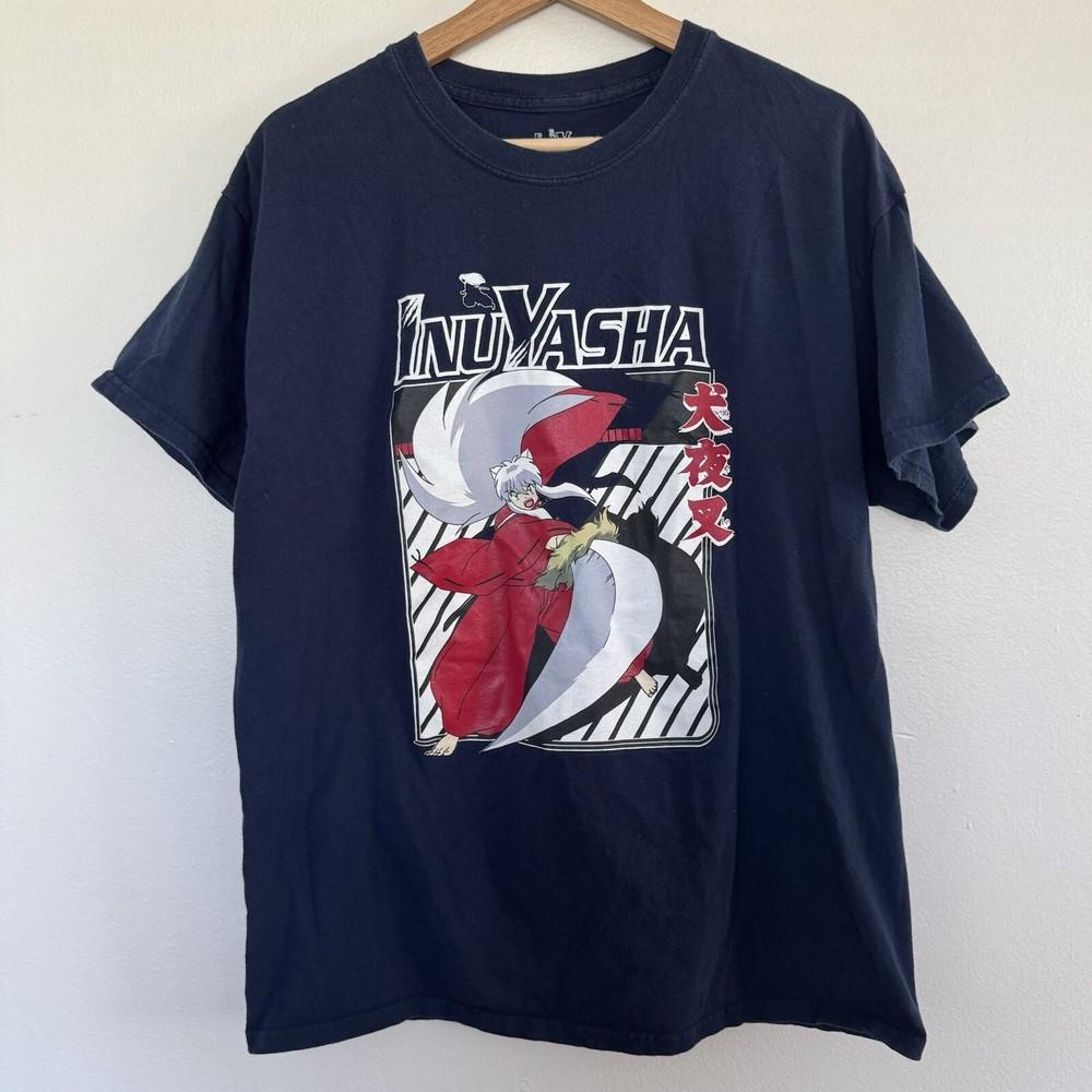 

2009 Inuyasha TShirt Mens Large Blue Anime TV Show Manga Cartoon Tessaiga Tee Unisex T-Shirt S