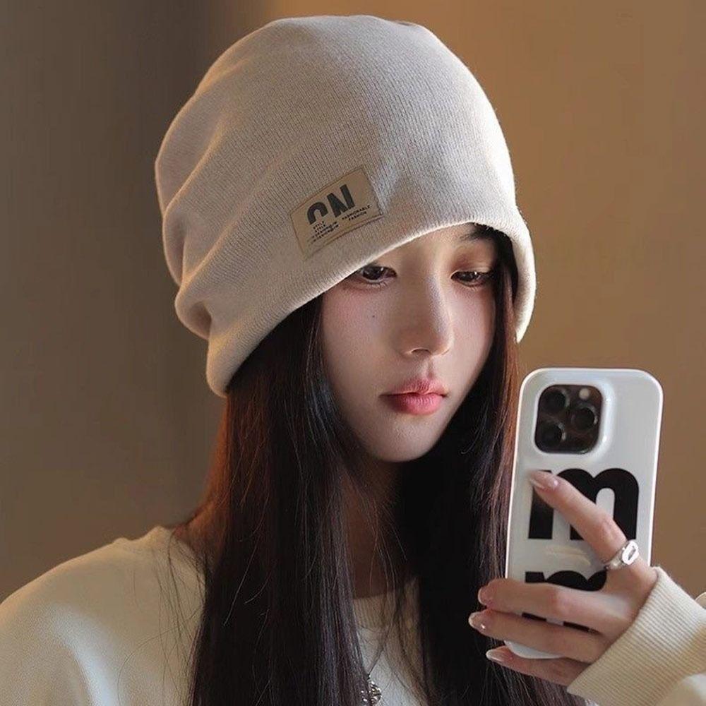 Windproof Winter Hat Coldproof Knitted Pullover Cap Fashion Skullies Hat  for Women