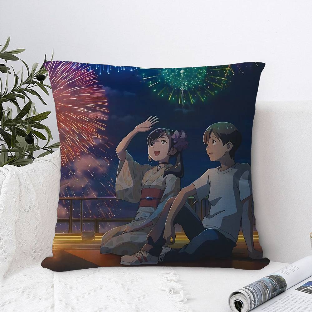 Cartoon Weathering With You Pillow Gift Home Office Decoration Pillow Bedroom Sofa Car Cushion CoverPillow Case