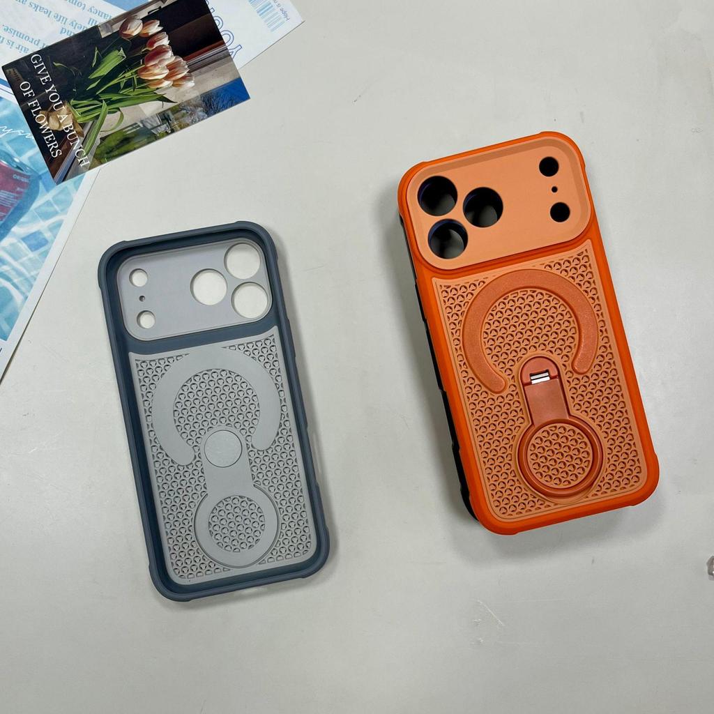 iPhone 17 Pro Max Magnetic Case with 360° Rotating Stand & Heat Dissipation