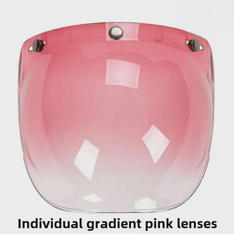 Japanese Three-Button Bubble Lens Motorcycle Helmet