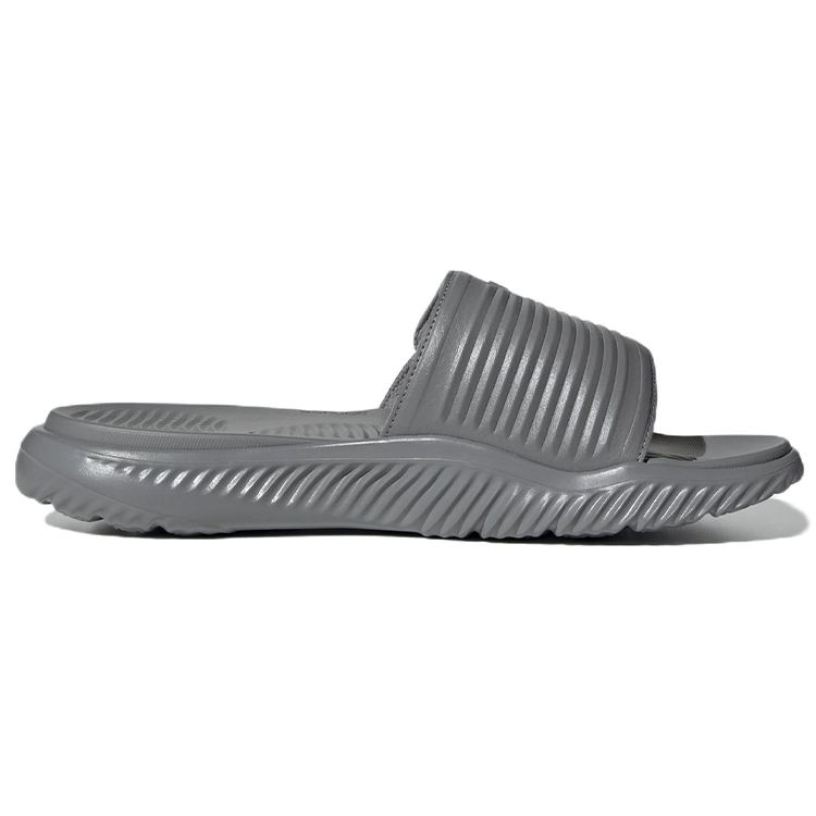 adidas Alphabounce Slide 2.0 Breathable Rubber Sole Non-Slip Slide Sandals Unisex Sandals Gray GY9419